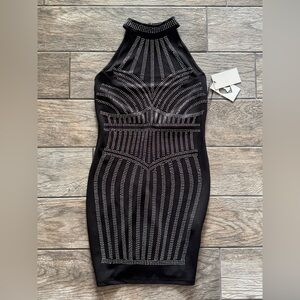 Iris Black and Silver Mini Dress